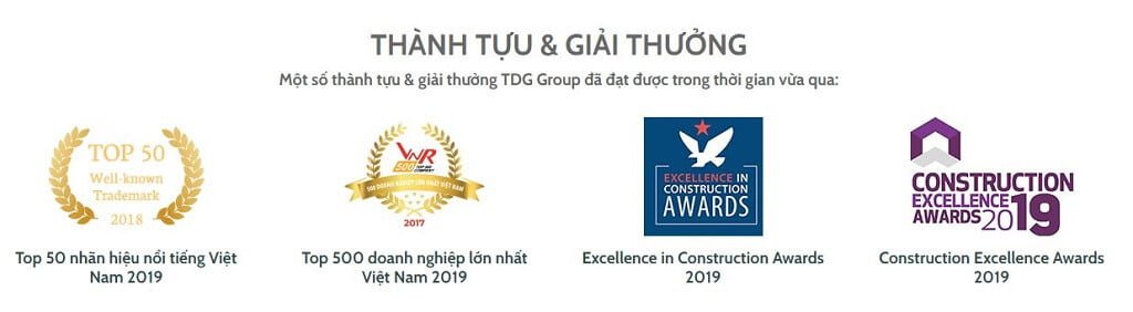 cac giai thuong cua tdg group